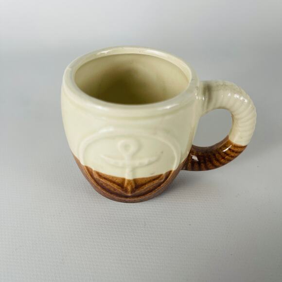 Enesco Shipper Clip Barrel Shape Stein 4 Mugs plus 4 Demitasse Anchor Cups - Picture 4 of 9